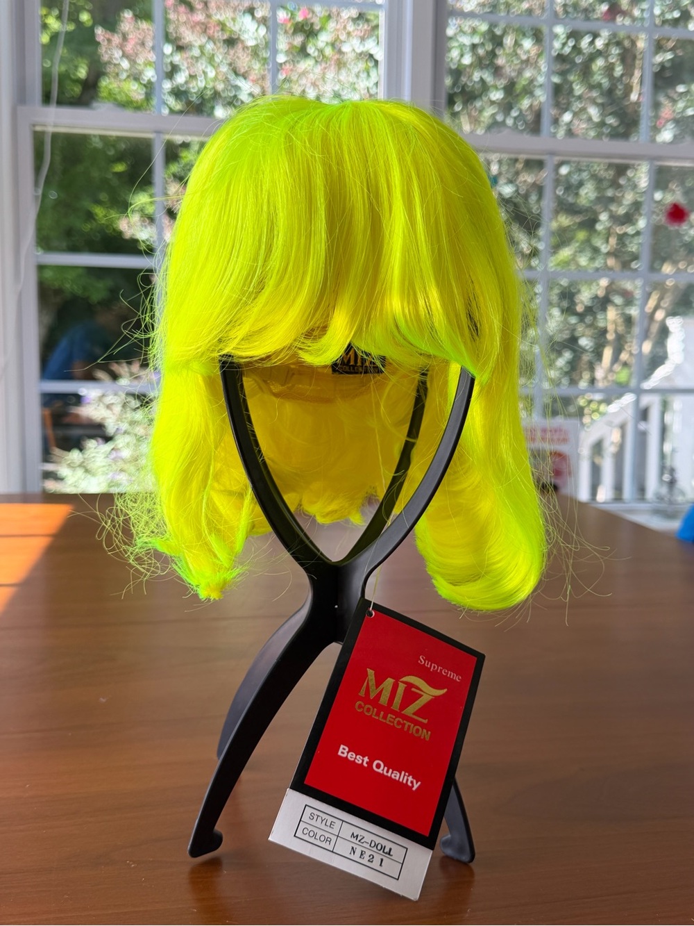 Neon Yellow Short Wig with Bangs